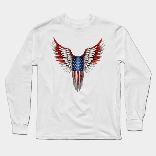 4th of July Wings  #4 Long Sleeve T-Shirt by Chromatic Fusion Studio